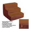 Pet Adobe Pet Adobe High Density Foam Stairs 3 Step Design, Ramp for Small Dogs, Cats with Cover, Brown 330378VSG
